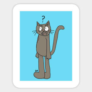 Confused Cat Design Sticker